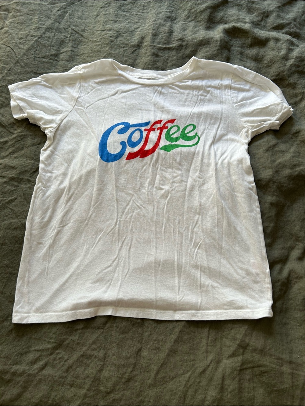 Women’s White 'Coffee' Graphic Tee - Multicolor Print